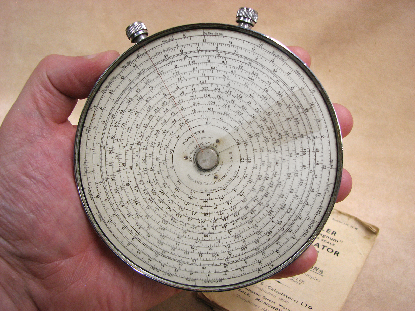 1940's Fowler's Jubilee Magnum Extra Long Scale calculator